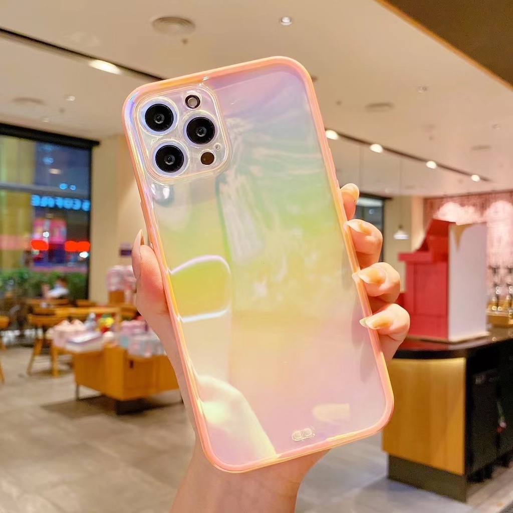 Ốp điện thoại mềm màu laser gradient trong suốt cho Iphone 12 Pro Max 7 8 Plus Xs X Xr Xs Max 11 Pro Max