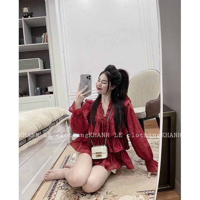 set áo doll tầng + quan short