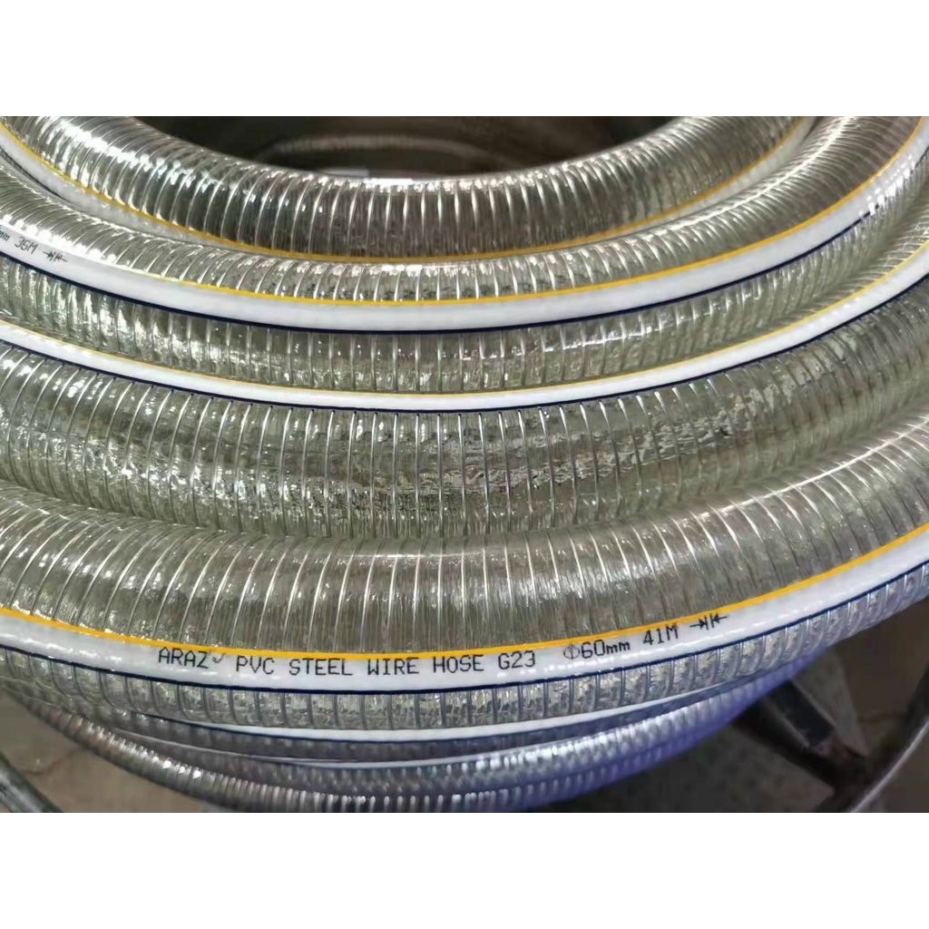 Ống nhựa mềm lõi thép PVC chuyên dẫn nước sạch, dẫn hóa chất D60,đơn giá 10M