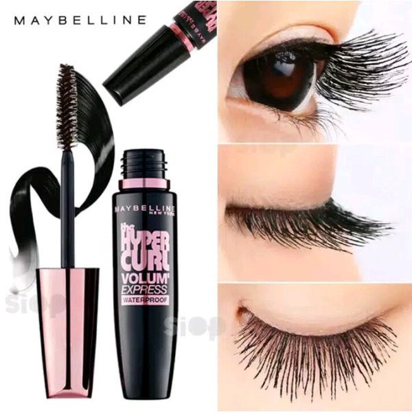 Mascara Dài Mi và Cong Mi Maybelline New York Hyper Curl Waterproof Chuốt Mi Đen Không Lem Không Trôi 9.2ml