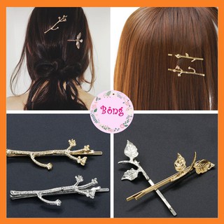 [Ảnh thật] Kẹp tóc thời trang hình lá và hoa - Ke10-11