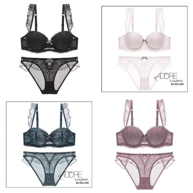 (ẢNH THẬT 100%) BỘ ĐỒ LÓT NỮ REN CÓ GỌNG (MÃ: CENKA BÈO 16002 ) | BigBuy360 - bigbuy360.vn