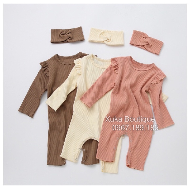 Bộ Body kèm Tuban Cho Bé 0-2 tuổi style Hàn Quốc Cotton mềm dài tay thu đông