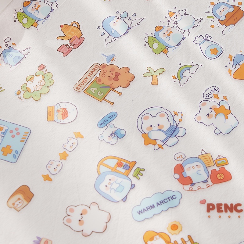 Bộ 40/46 Sticker Thú Cưng Hoạt Hình Nhiều Màu Chống Thấm Nước