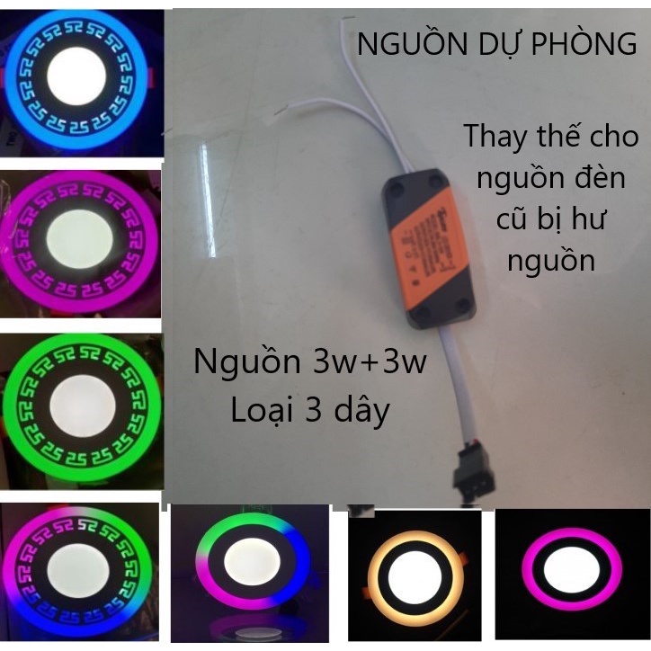 Nguồn driver thay thế cho đèn viền màu, đèn 3 chế độ 3w+3w, 12w+4w, 18w+6w