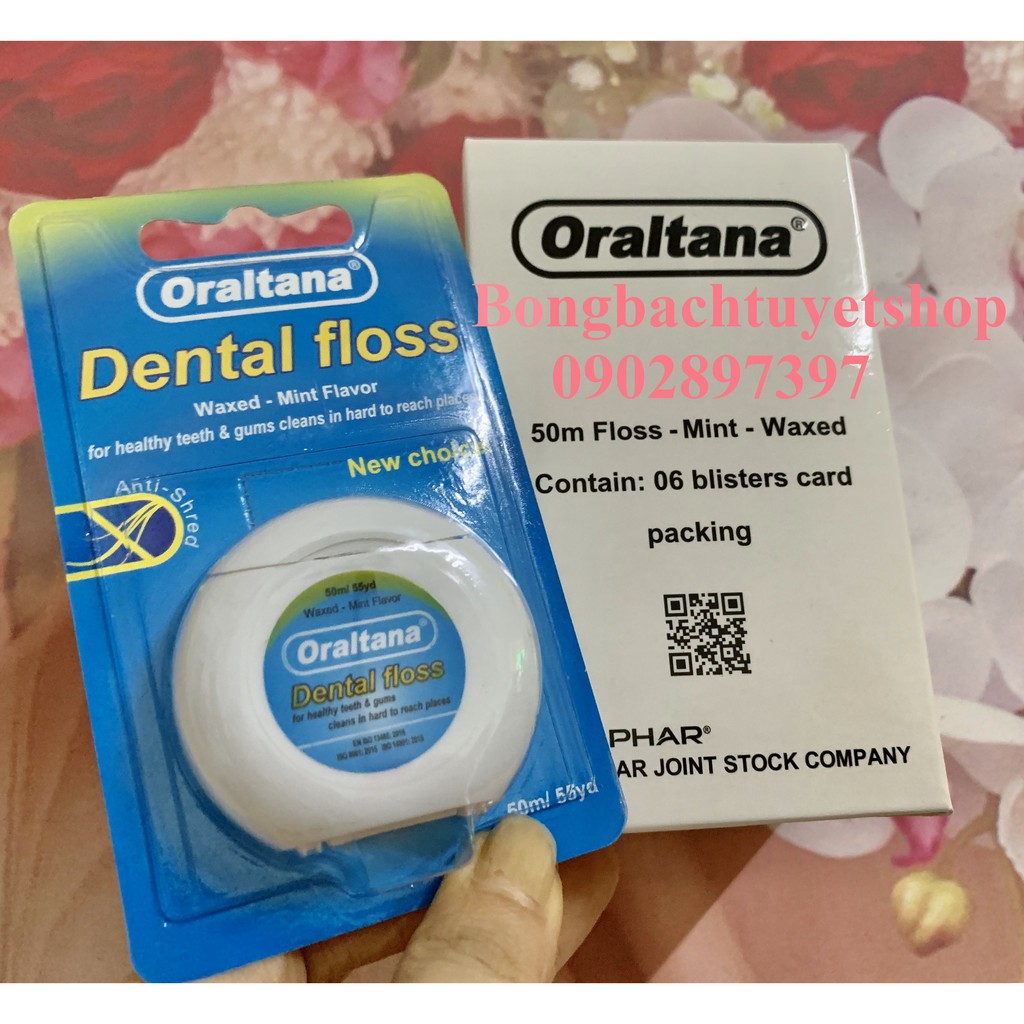 Chỉ nha khoa Oraltana 50m/ Cuộn - Chỉ nha khoa hương bạc hà Oraltana Dental Floss