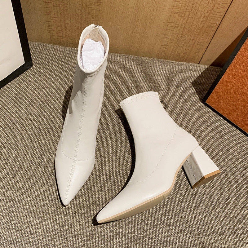 Giày Boot Cao Gót Mũi Nhọn Thiết Kế Mới Thời Trang Mùa Thu Đông Theo Phong Cách Hàn Quốc Dành Cho Nữ