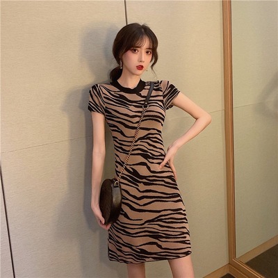 Đầm ôm Ngắn Tay Họa Tiết Da Báo Thời Trang | BigBuy360 - bigbuy360.vn