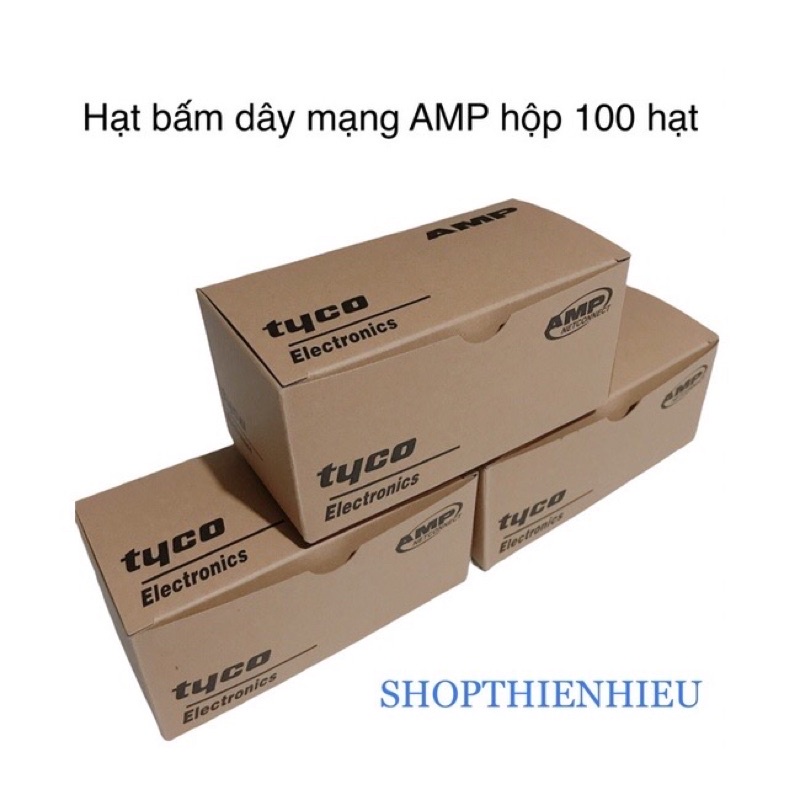Hạt Mạng Nhựa AMP Rj45 Hộp 100 Chiếc