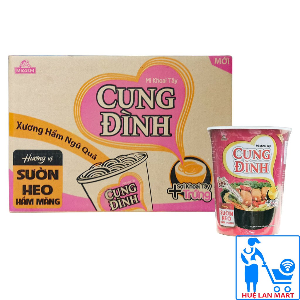 Mì Khoai Tây Cung Đình Hương Vị Sườn Heo Hầm Măng Thùng 24 Ly x 65g