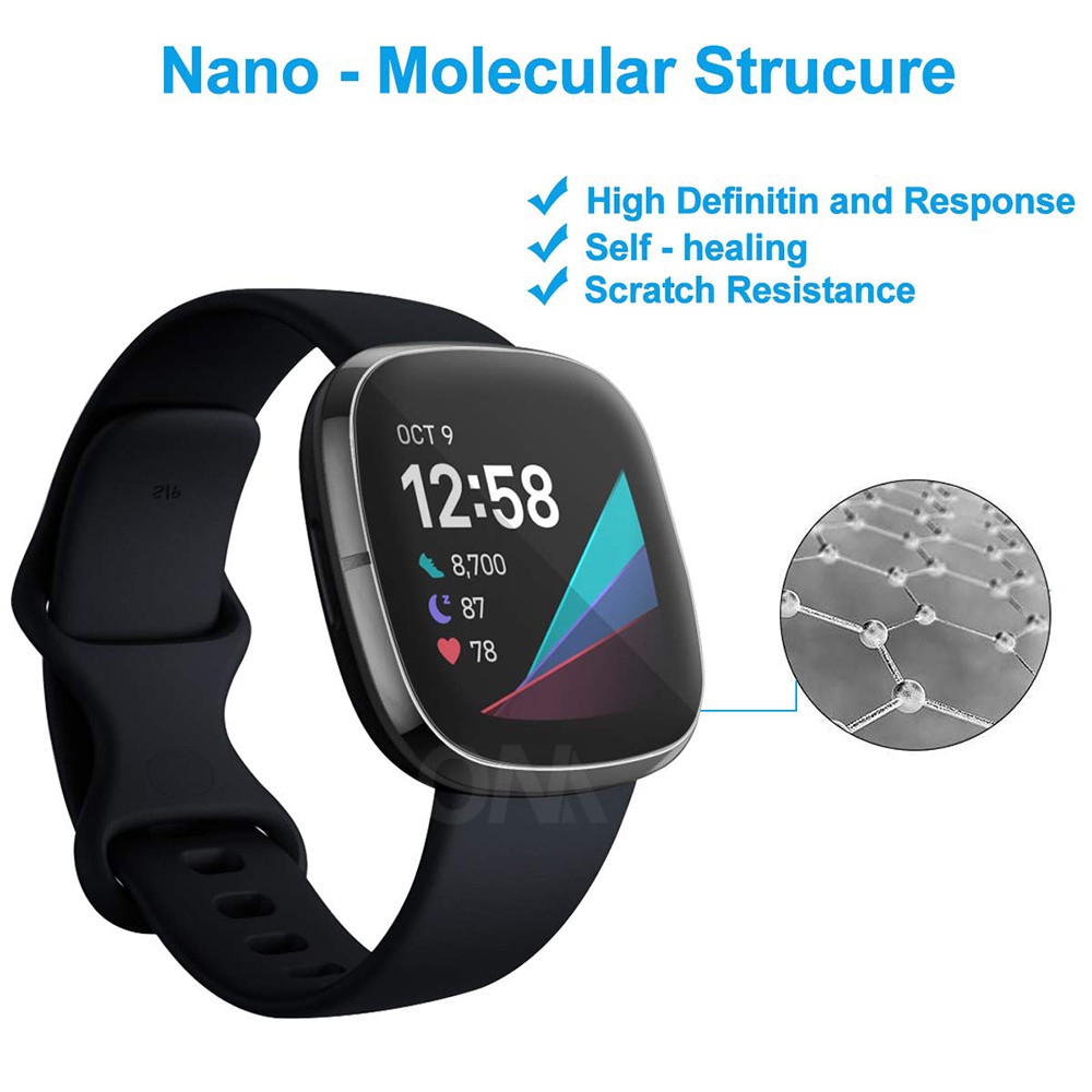 Miếng Dán Bảo Vệ Màn Hình Đồng Hồ Mềm Mại Trong Suốt Hd Cho Fitbit Versa 2 3