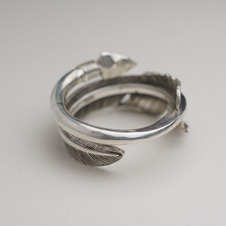 Nhẫn Hở Hình Chiếc Lá/Mũi Tên/Lông Vũ Kiểu retro Nhật Bản Cá Tính Cho Nam