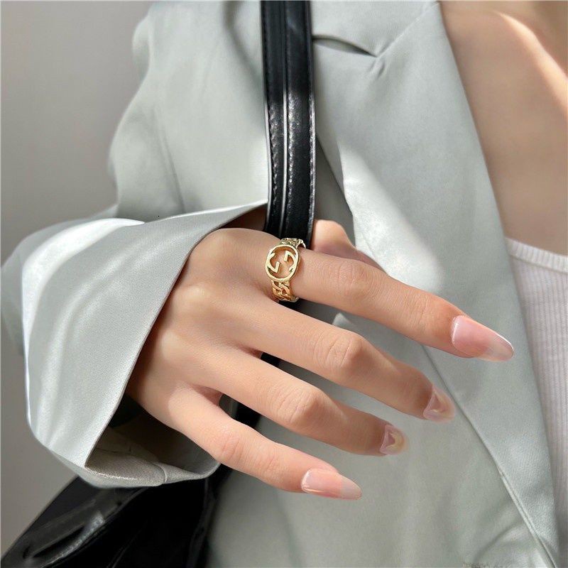 Nhẫn Hở Khắc Chữ Phong Cách Hip Hop Thời Trang Cá Tính