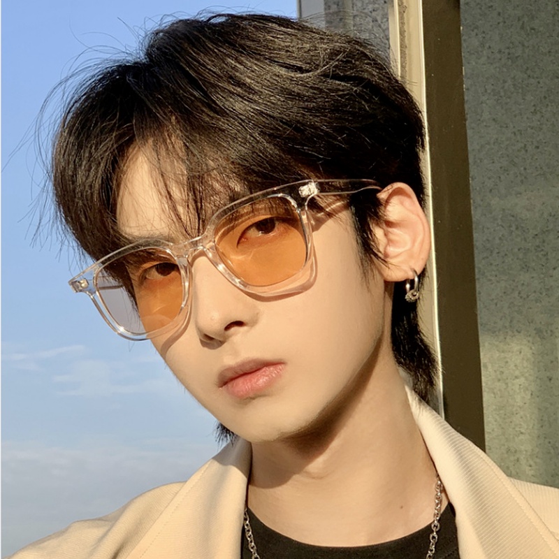 Kính Mát Chống Tia UV400 Tròng Vuông Màu Đen / Nâu Thời Trang Cho Nam Và Nữ