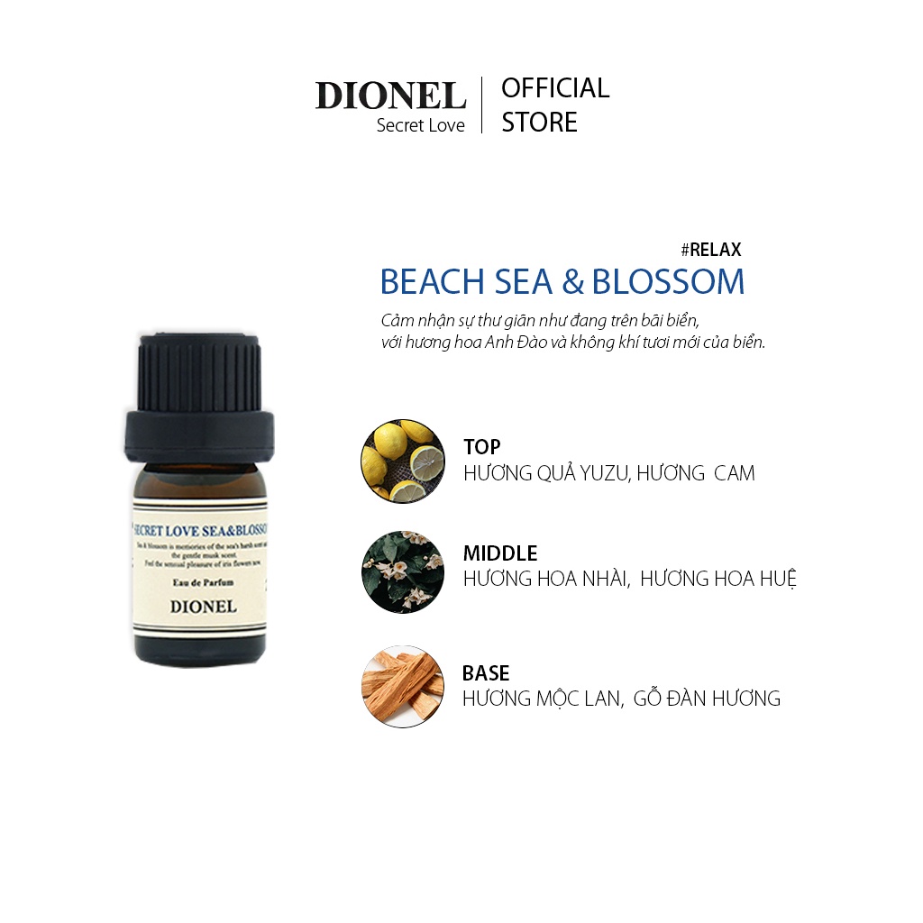 Nước Hoa Vùng Kín Dionel Secret Love Nature Sea & Blossom Inner Perfume Hương Biển & Hoa Anh Đào 5ml
