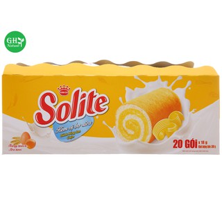Bánh bông lan cuộn kem vị bơ sữa Solite 360g