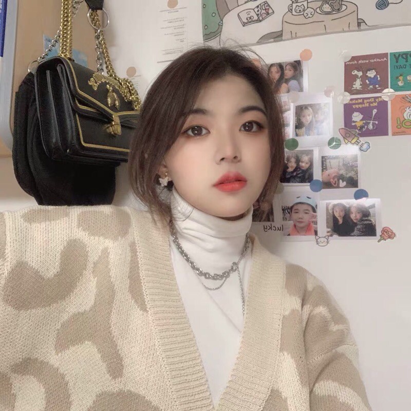 [HOT Áo cardigan len da báo / dabeo , 3 ảnh thật khách mặc ở cuối | BigBuy360 - bigbuy360.vn