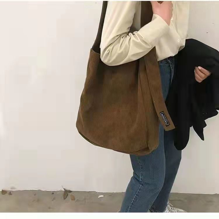 Túi Xách Canvas Đeo Vai Dung Tích Lớn Phong Cách Retro Mới Dễ Phối Đồ