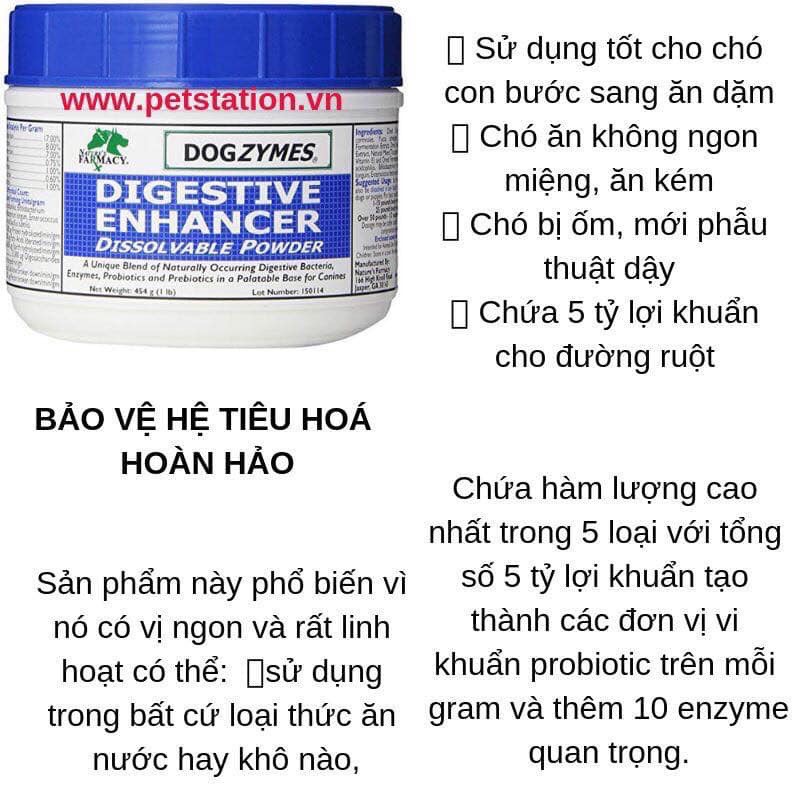 [DOGZYMES]  Probiotic Daily Balance hỗ trợ tiêu hóa cho chó 227gr