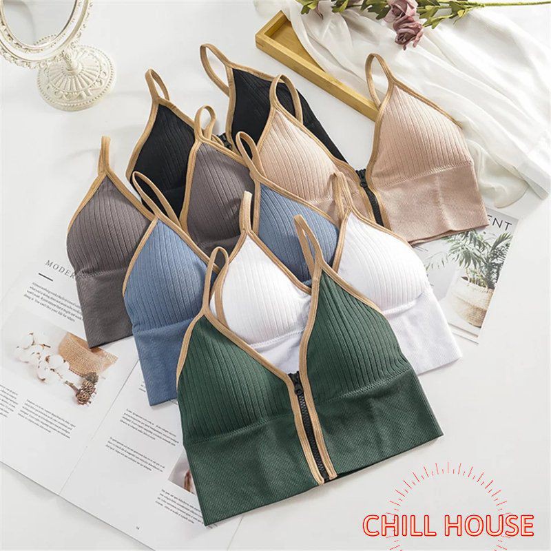 Áo Bra Kéo Khoá Khoét Sâu Sexy, Sẵn Mút Ngực Cao Cấp B 605 - CHILLHOUSE