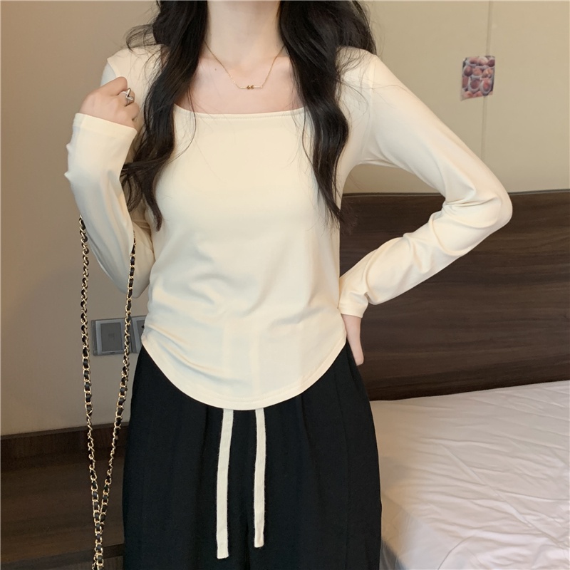 Áo Thun Tay Ngắn Cổ Chữ U Dáng Ôm Thời Trang Dành Cho Nữ 53350