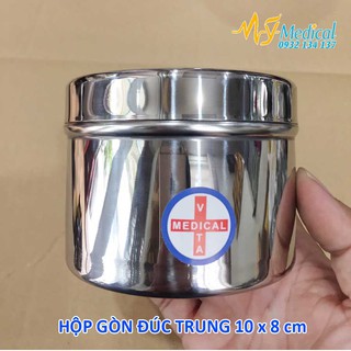 Hộp gòn inox Vinh Tấn dùng trong y tế, thẩm mỹ (nhiều size)
