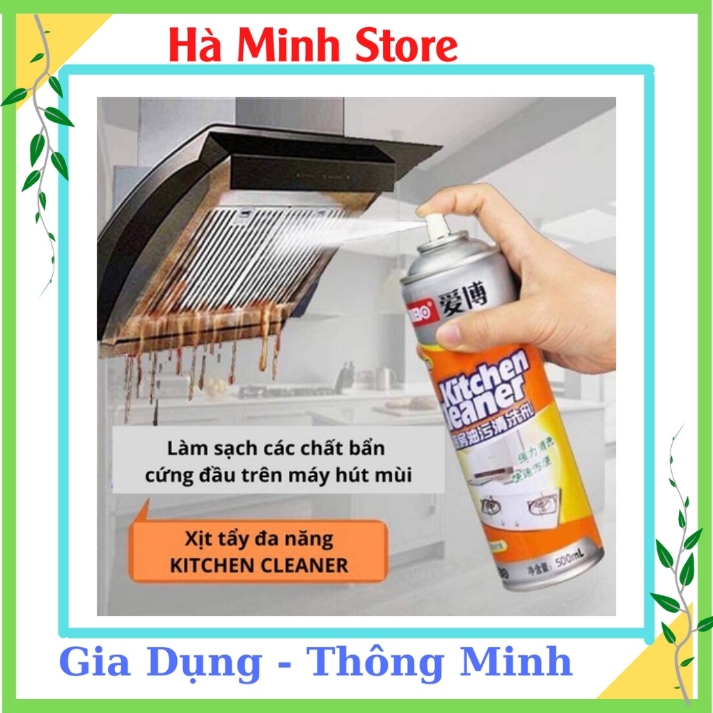 Bình Xịt Vệ Sinh Nhà Bếp Đa Năng, Xịt Bọt Tuyết, Tẩy Dầu Mỡ, Tẩy Vết Bẩn Kitchen Cleaner 500ml Hà Minh Store