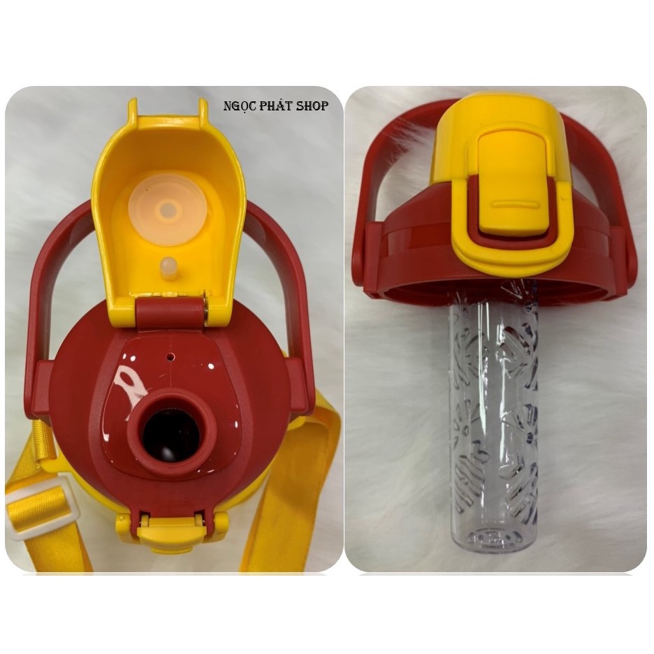 Bình giữ nhiệt 8660_850ml inox 304 màu Vàng hình Hổ_Có lọc trà