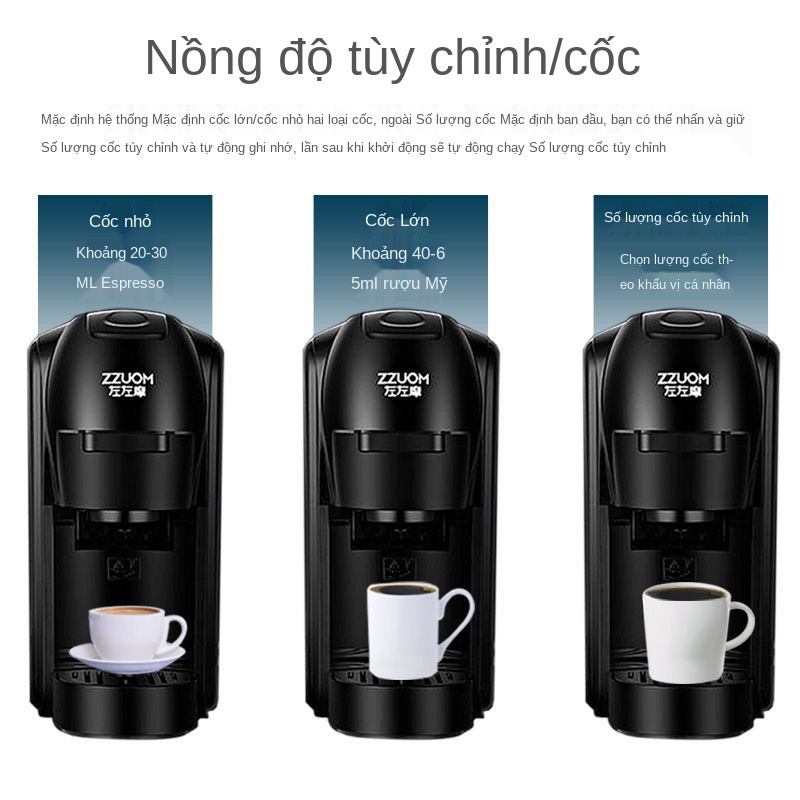 ◐Máy pha cà phê dạng viên nang tại nhà tự động loại nhỏ espresso văn phòng di của Mỹ NES DG đậm đặc