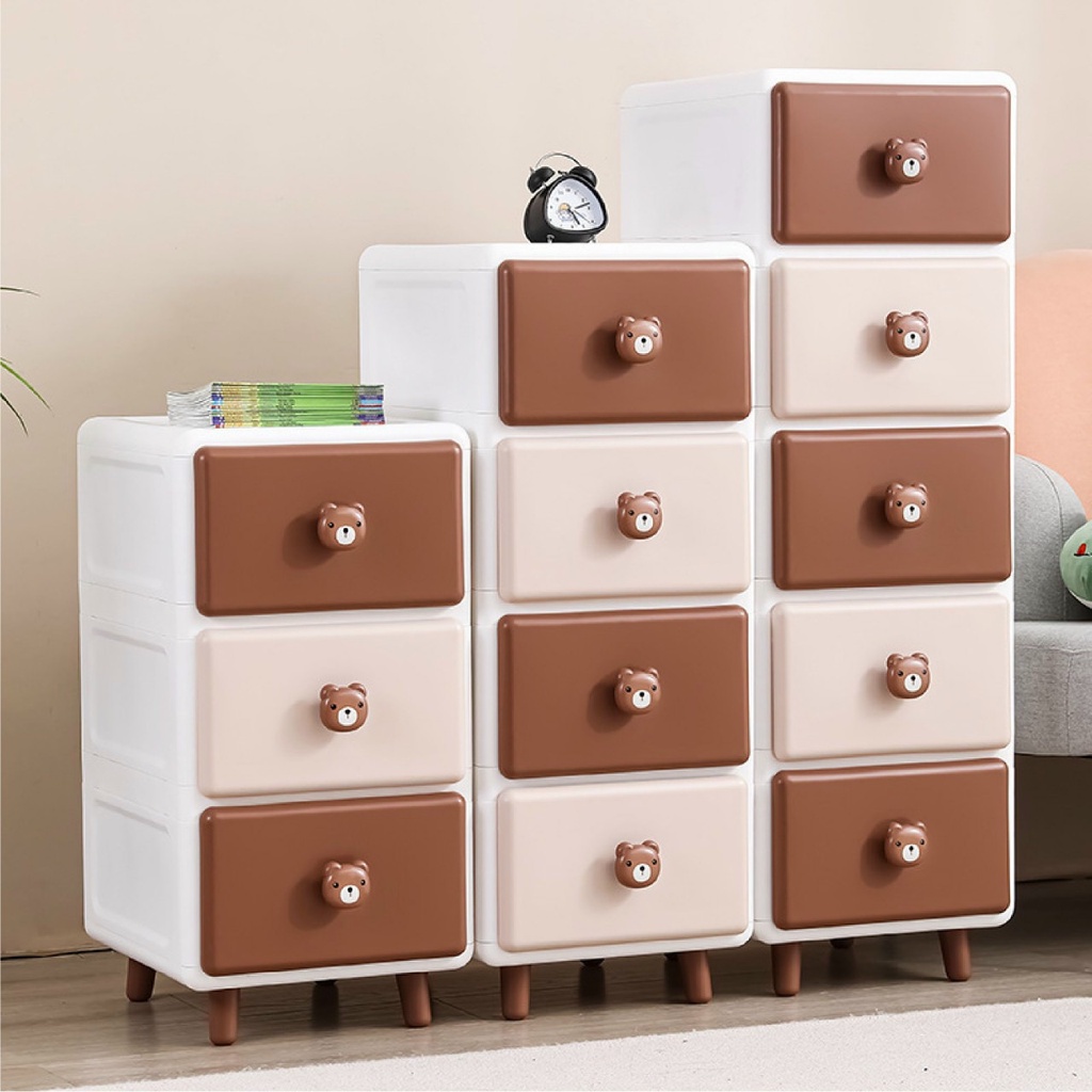 Tủ nhựa ngăn kéo Holla 3-4-5 tầng đựng quần áo, bỉm sữa thỏ hồng Cony cho bé