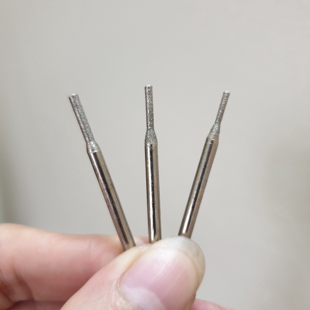 mũi khoan đá mũi khoan ngọc trục 3mm đầu 1mm 1.5mm 2mm hình trụ