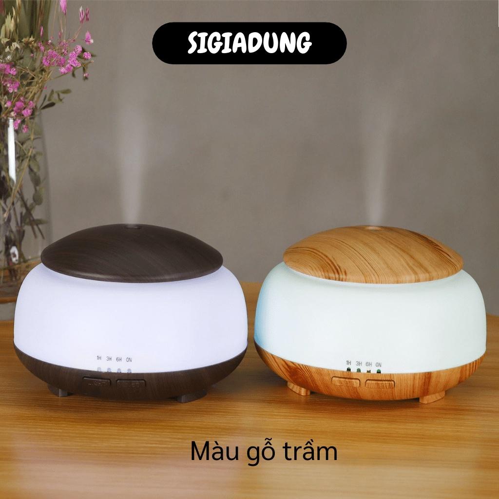 [SGD] Máy Khuếch Tán Xông Tinh Dầu - Máy Phun Sương Tạo Độ Ẩm Viền Vân Gỗ 300ml 9924