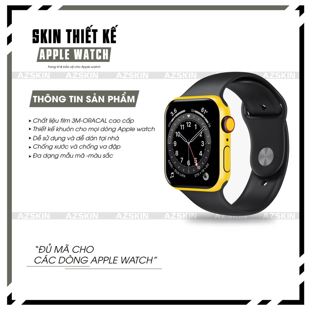 Miếng Dán Skin Apple Watch Gold Bóng |SK_AWORC07| Chất Liệu Film 3M Cao Cấp Nhập Khẩu, Cắt CNC, Dán Full Body Máy