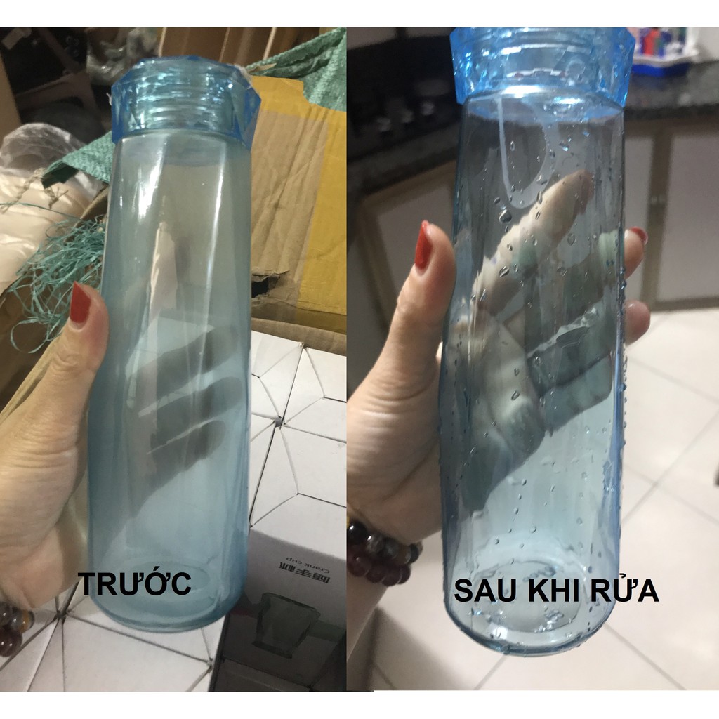 Bình nước thuỷ tinh kim cương màu sắc năng động dung tích 430ml