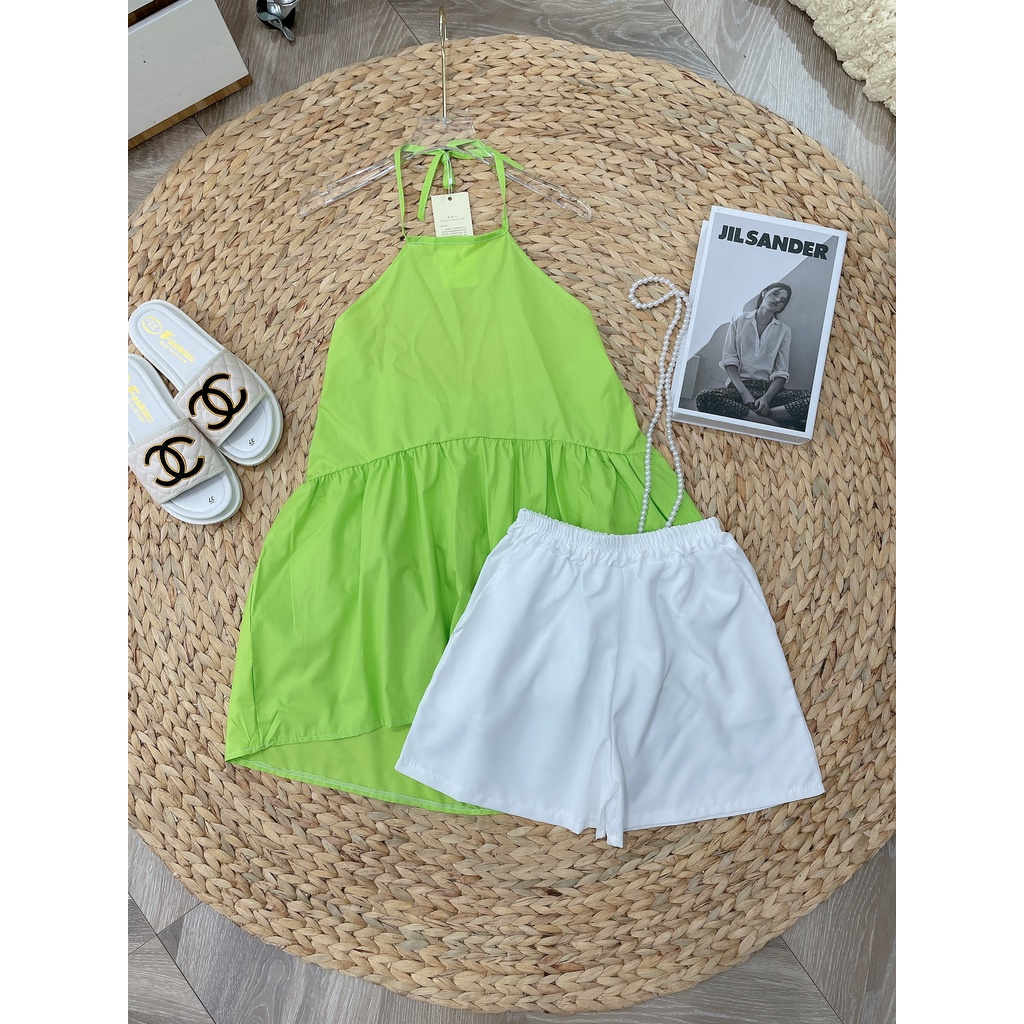 Set 2 dây yếm cổ siêu hot mix quần short đùi LT288