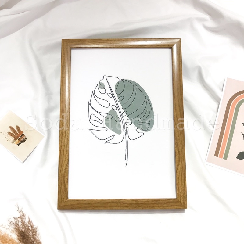 (Tặng kèm tranh)Khung ảnh phong cách Vintage Minimalism Bắc Âu Tối Giản