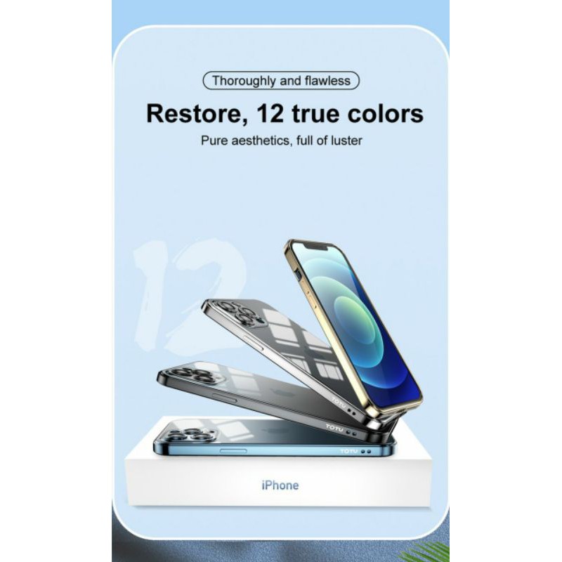 Ốp lưng TOTU iphone 14 pro max/14 pro/14/12 pro max 13 13 pro 13 pro max 13 mini 12 12 pro 12 mini lưng trong viền màu