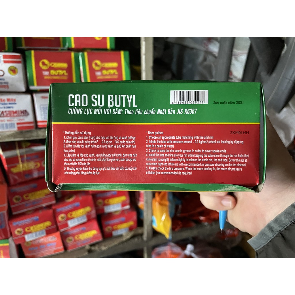 Ruột Săm Xe Máy Casumina Cao Su Butyl - Chỉ Đỏ | Kín Khí Cao, Chịu Nhiệt Độ, Tiết Kiệm Nhiên Liêu | Ba Phi Shop