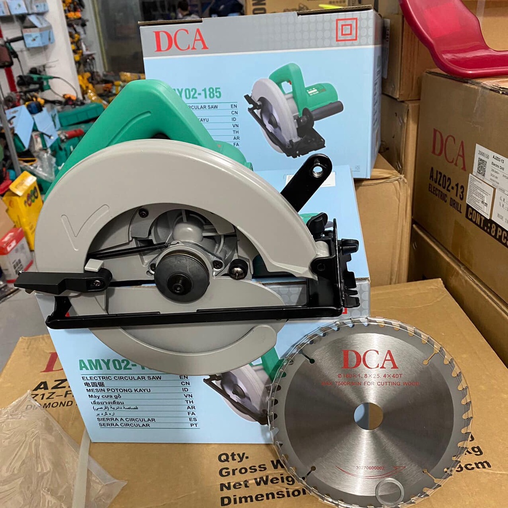 Máy cưa gỗ cầm tay DCA AMY02-185 - Máy cưa gỗ - Máy cắt đĩa kèm lưỡi cắt 185mm