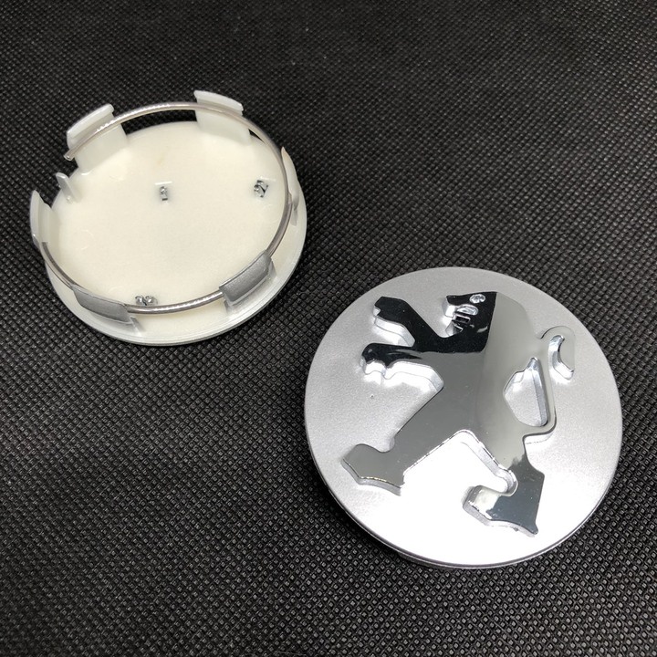 Logo chụp mâm, ốp lazang bánh xe ô tô Peugeot đường kính 60mm