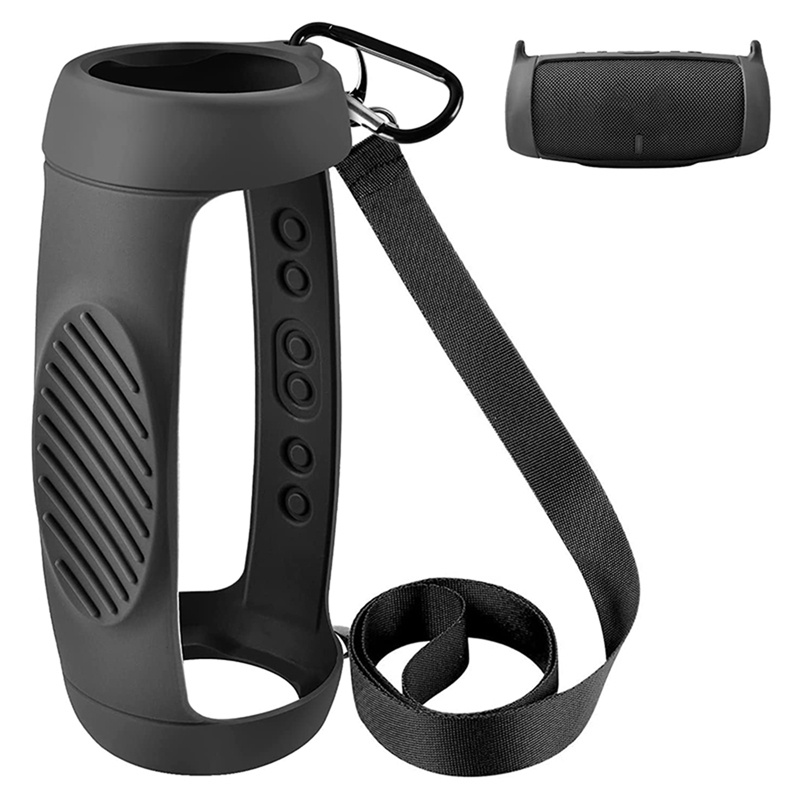 Vỏ Silicone Bảo Vệ Loa Bluetooth Jbl Charge 5 Kèm Dây Đeo Vai Và Móc Khóa Carabiner