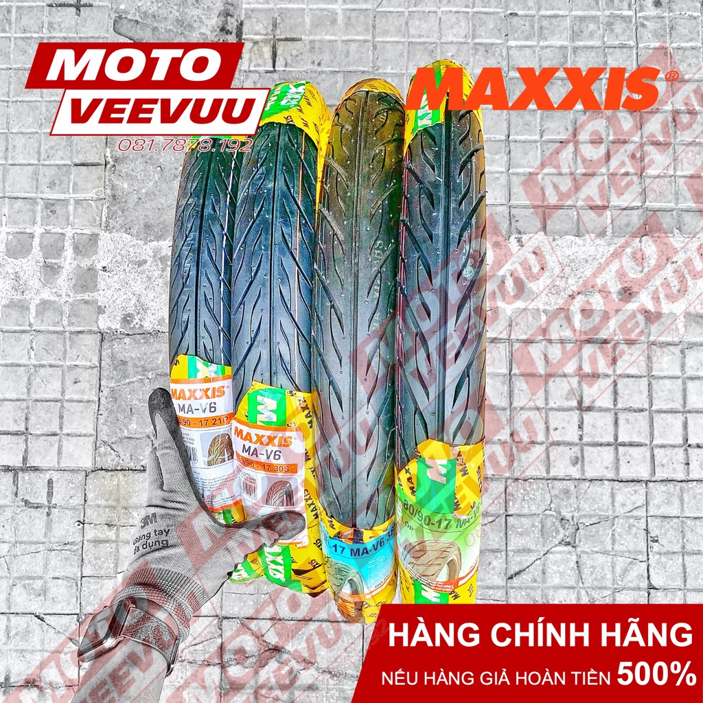 Vỏ lốp xe Maxxis Gai xương cá phượng hoàng V6 (Dùng ruột) 50/90-17, 60/90-17, 70/90-17, 80/90-17