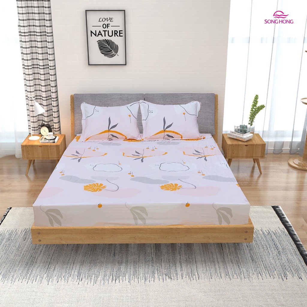 Bộ ga chun Sông Hồng không chần Chất cotton