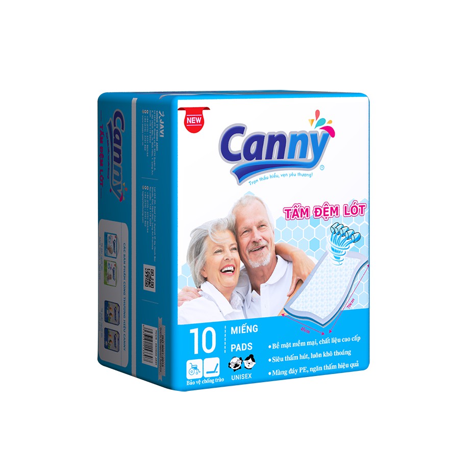 Bộ 3 gói tấm đệm lót CANNY siêu êm 45x70cm 10 miếng/gói