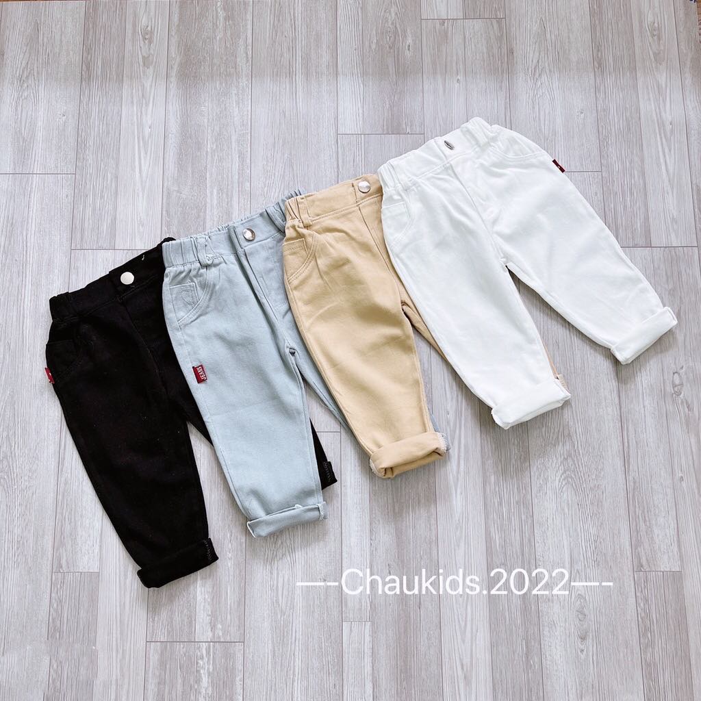 SIZE ĐẠI 13-30kKG Quần kaki trơn (KHÔNG RÁCH) 4màu cực đỉnh dễ phố đồ cho bé trai bé gái - QKT4M