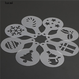 Set 8 khuôn rắc bột trang trí cà phê chủ đề giáng sinh