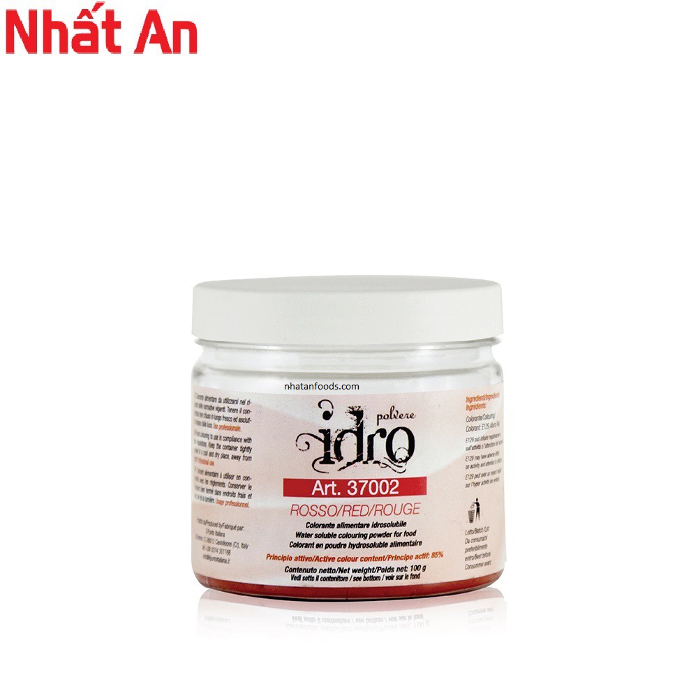 Màu bột gốc nước Polvere Idro đỏ 100gr