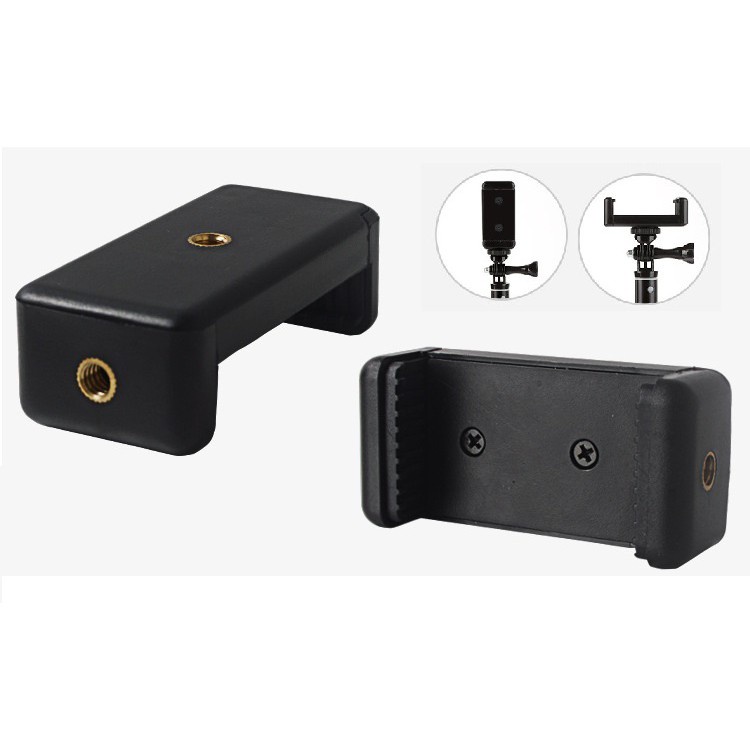Đầu Kẹp Điện Thoại Loại Xịn có đệm cao su Dùng Cho Chân Máy Ảnh, Tripod Ren Chuẩn 1/4 CHỮ E - ADP118