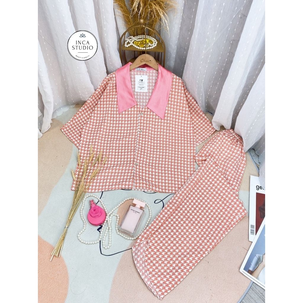 (Xả kho Loai 1- Có size) Đồ ngủ Pyjama lụa Mango cao cấp INCA 17- Chất Lụa thoáng mát, họa tiết siêu xinh
