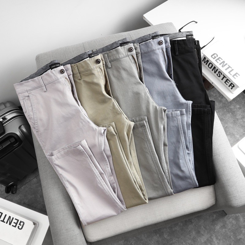 Quần kaki dài cal.vin Slim fit thun co dãn nhẹ ẢNH THẬT